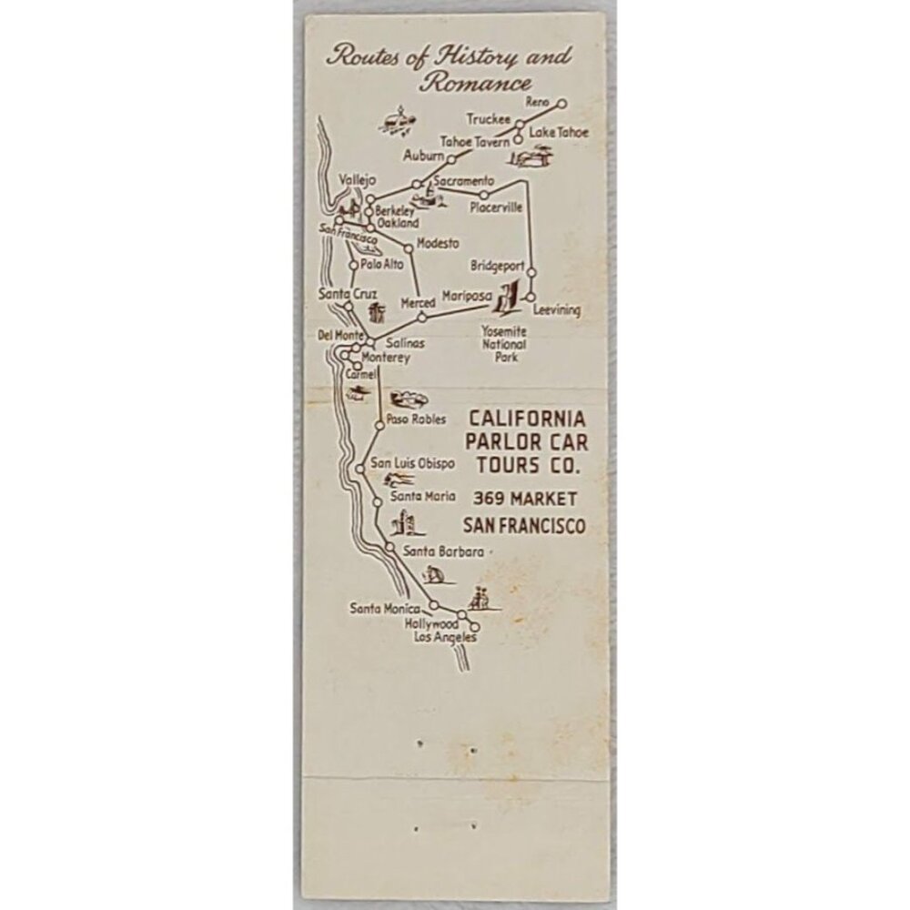 Front Strike Matchbook Cover See California Deluxe Coach Tours Travel Promo - Picture 3 of 5